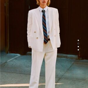 NWT J.Crew Navy Blue Relaxed Double-breasted Twill Blazer 00